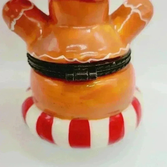 Rare Vintage Ceramic Gingerbread Man Trinket Box Hand Painted - Picture 6 of 10